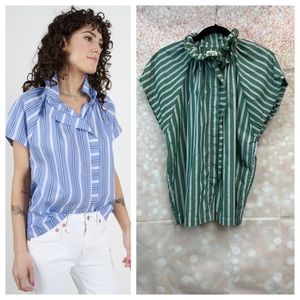 NEW A Shirt Thing Stella Top in Green Stripe